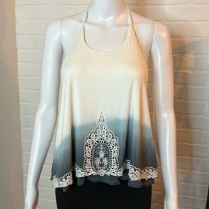 Vintage Havana halter top with crotchet appliqué SizeM